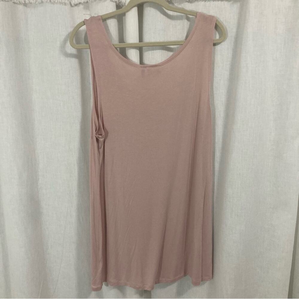 LOGO Layers jersey knit lightweight longline layering tank top dusty pink sz 1X